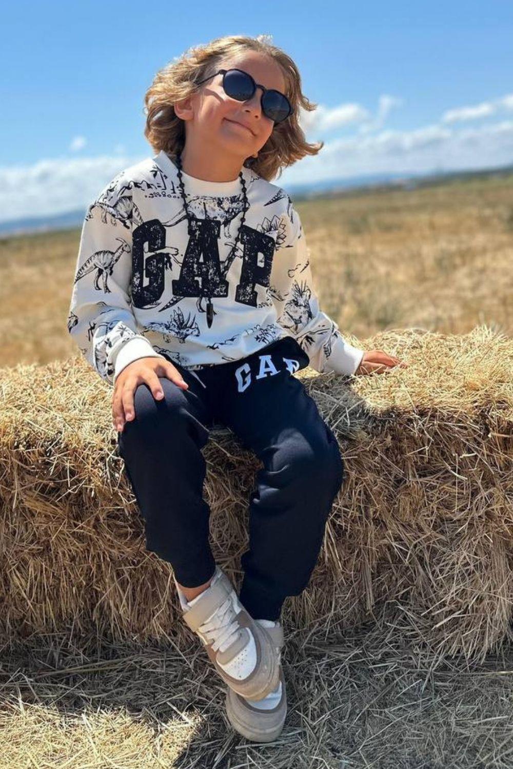 Erkek Çocuk Gap Dinazorlu Lacivert  Takım