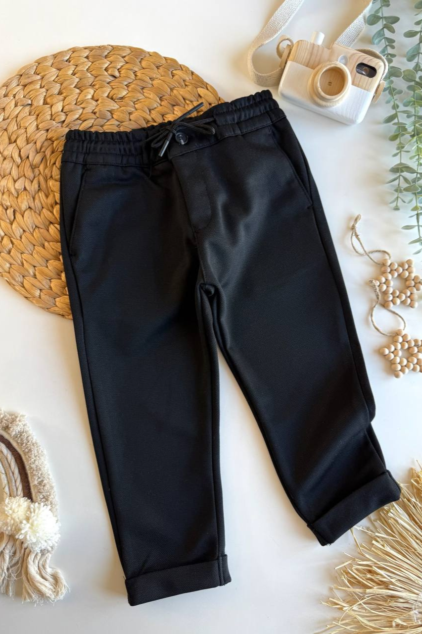 Erkek Çocuk Jogger Dokuma Siyah Pantolon