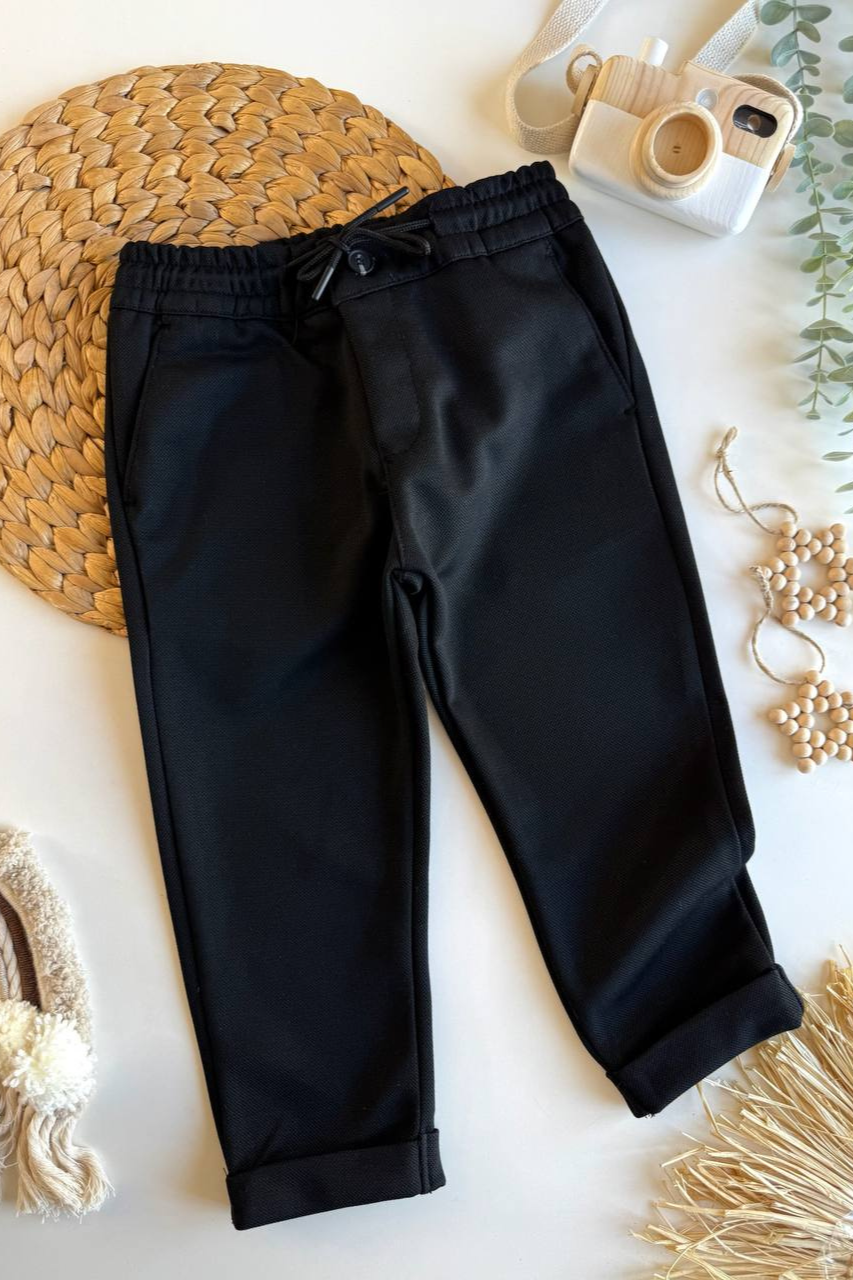 Erkek Çocuk Jogger Dokuma Siyah Pantolon