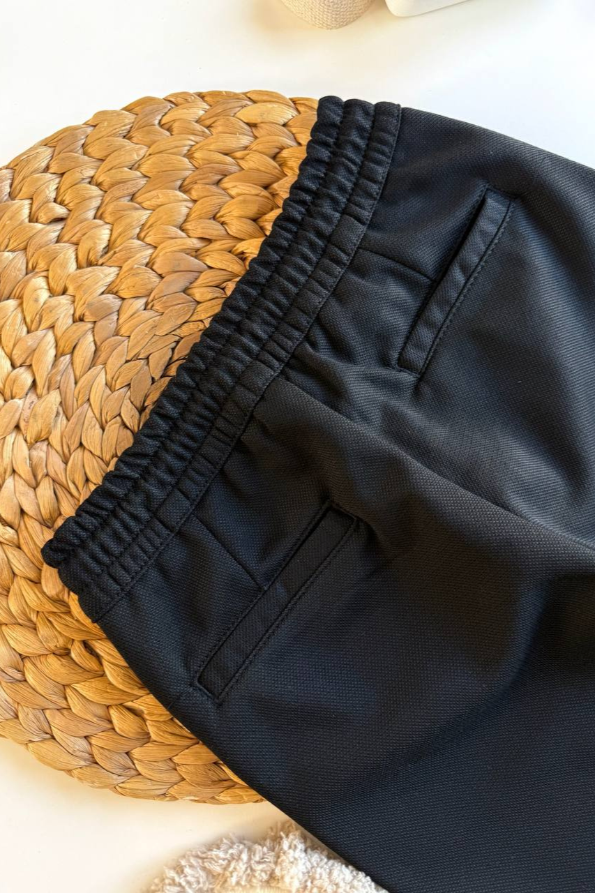 Erkek Çocuk Jogger Dokuma Siyah Pantolon
