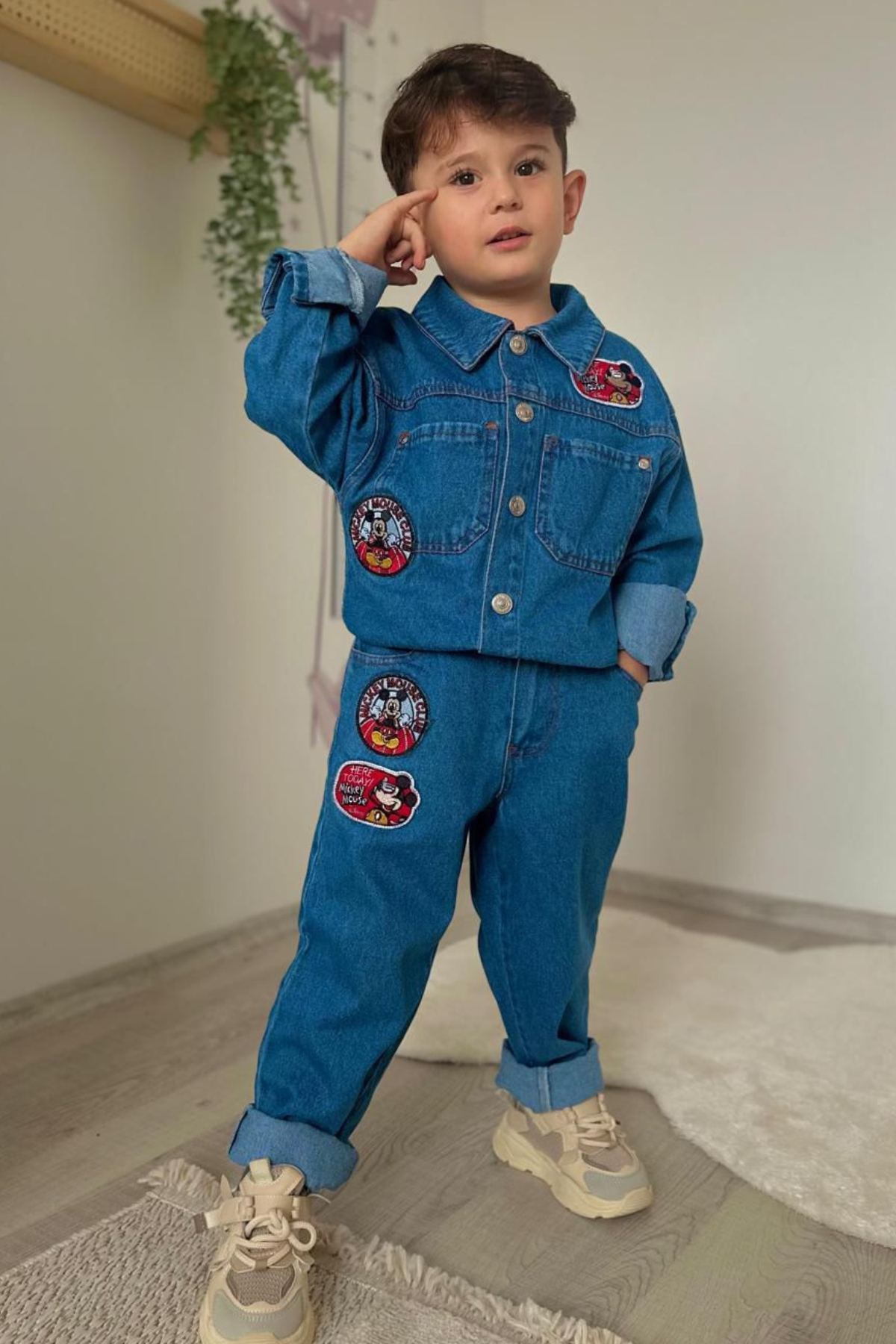 Erkek Çocuk Mickey Denim Kot Takım