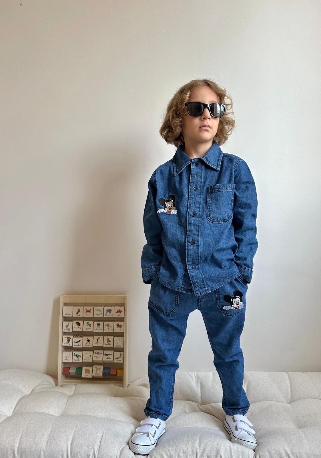 Erkek Çocuk Mickey Denim Takım