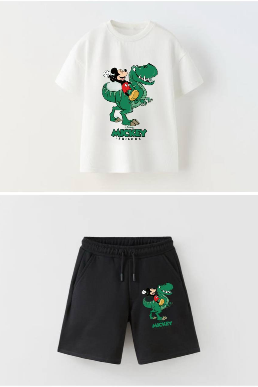 Erkek Çocuk Mickey Dinazor  Şortlu Takım  