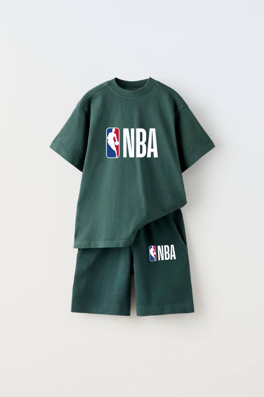 Erkek Çocuk Nba Yeşil  Şortlu Takım  
