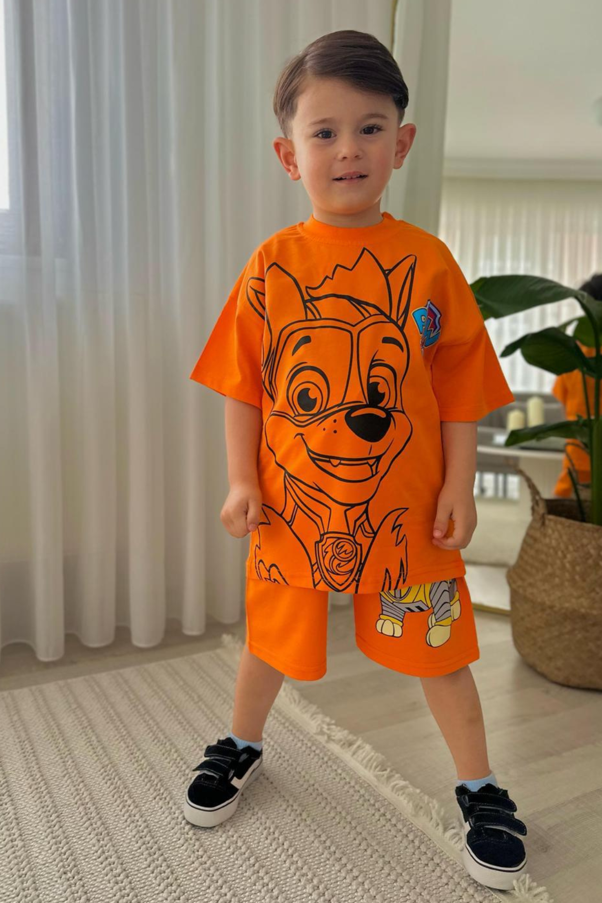 Erkek Çocuk Oranj Pawpatrol Şortlu Takım 