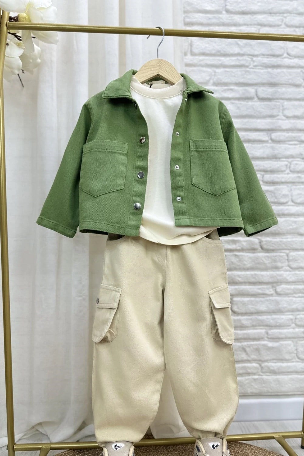 Erkek Çocuk Özel Seri Ceket Kargo Pantolon Gabardin Takım