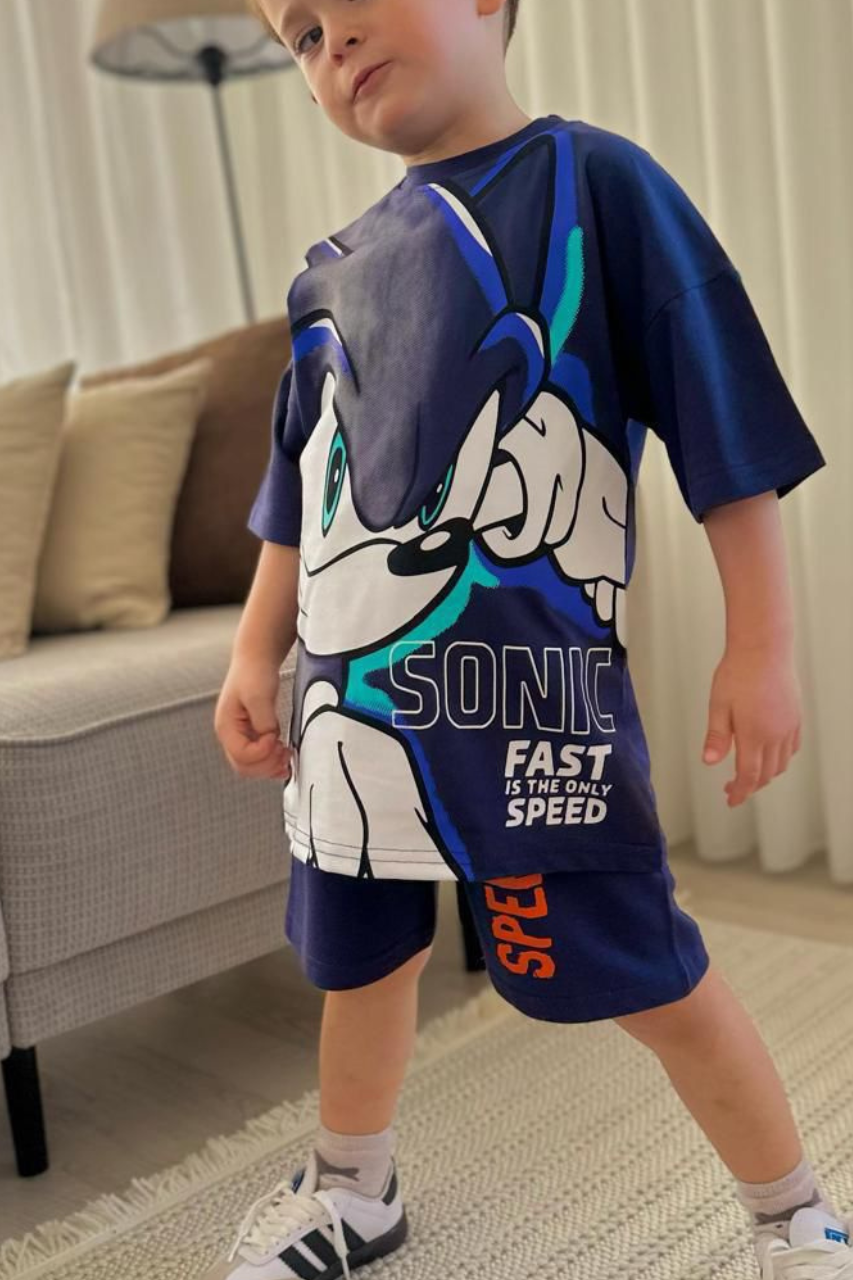 Erkek Çocuk Sonic Speed Şortlu Takım