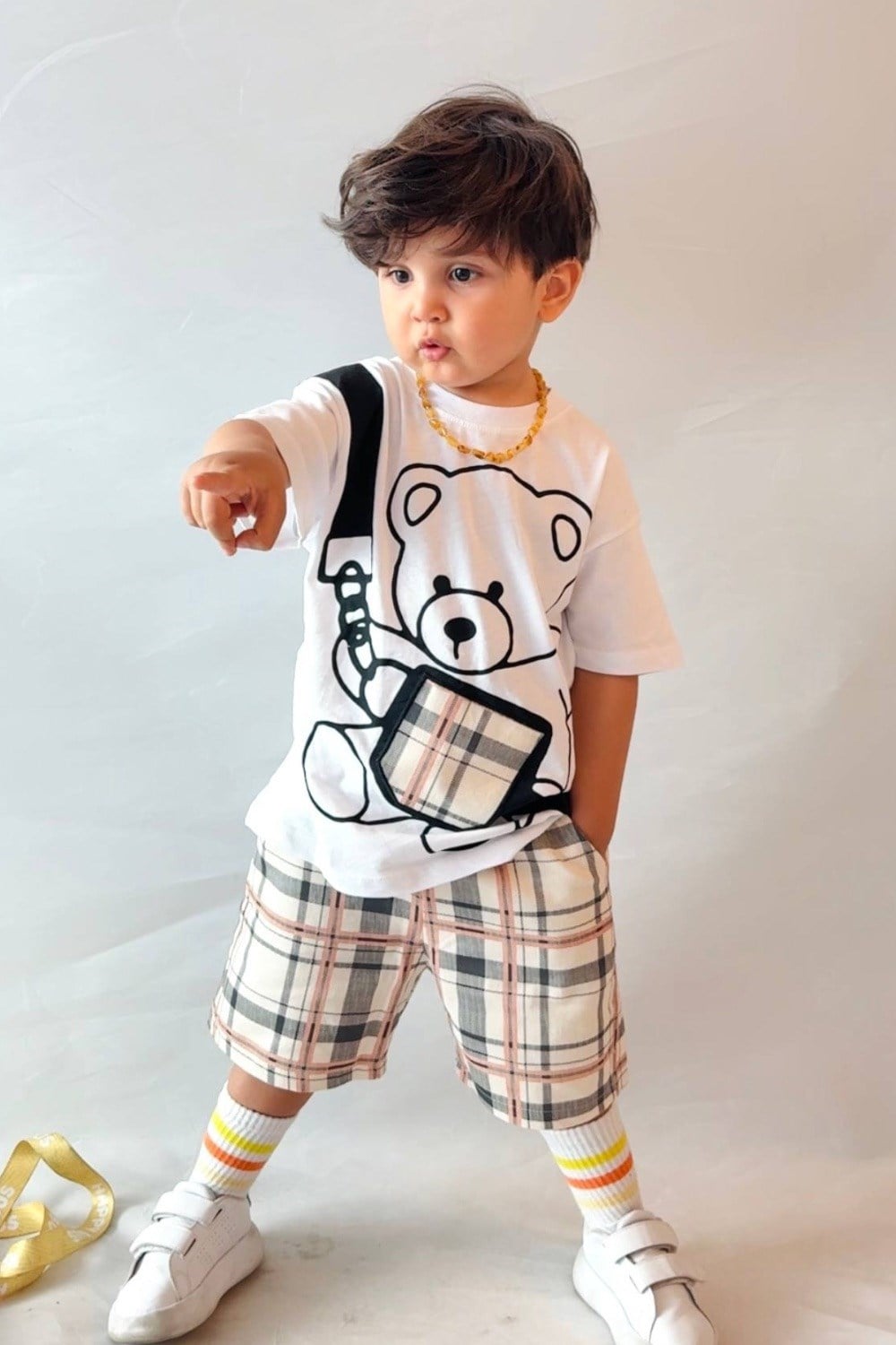 Erkek Çocuk Teddy Gabardin Şortlu Takım
