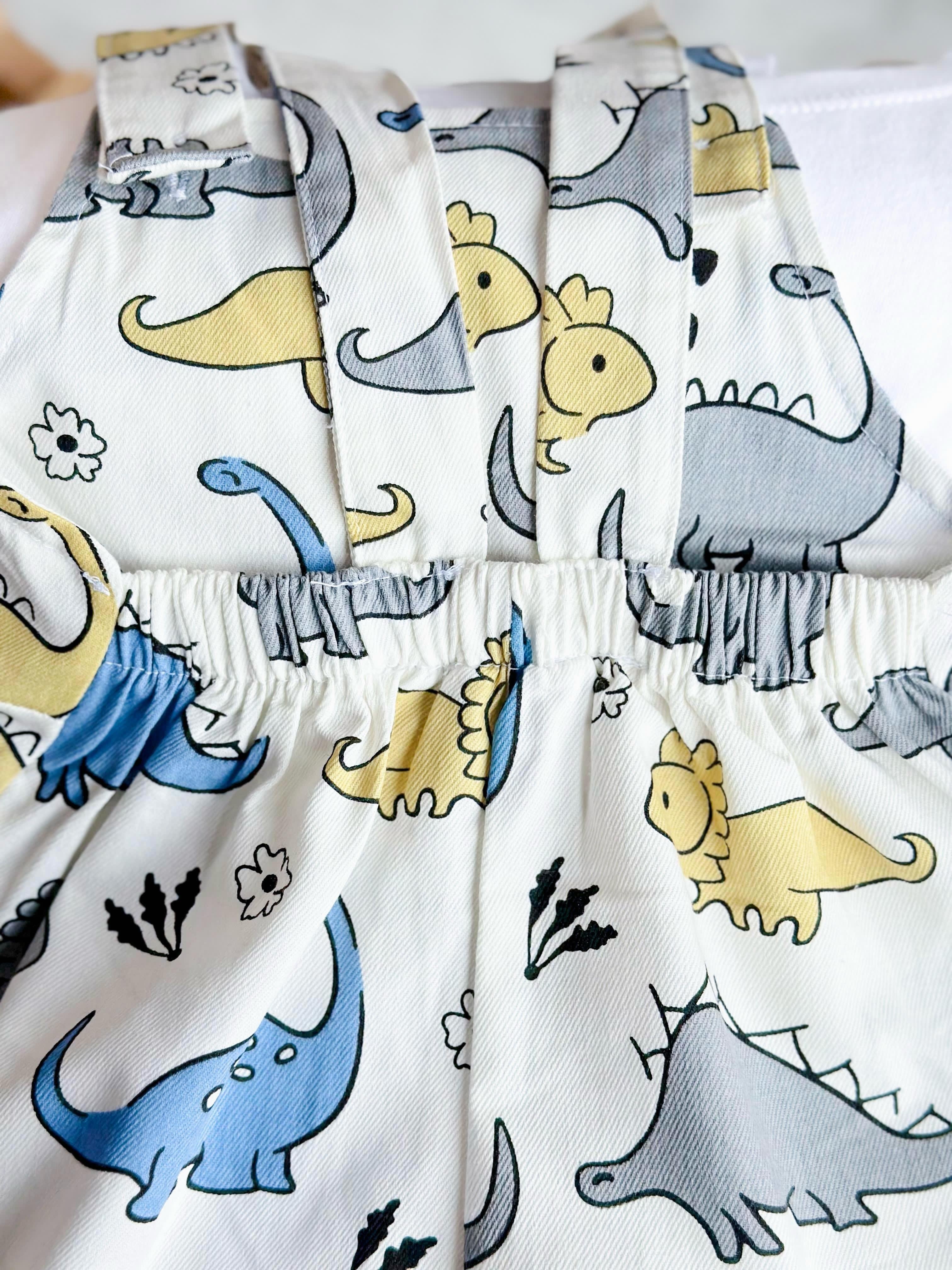 Erkek Çocuk Tshirt Dahil Denim Beyaz Şortlu Salopet
