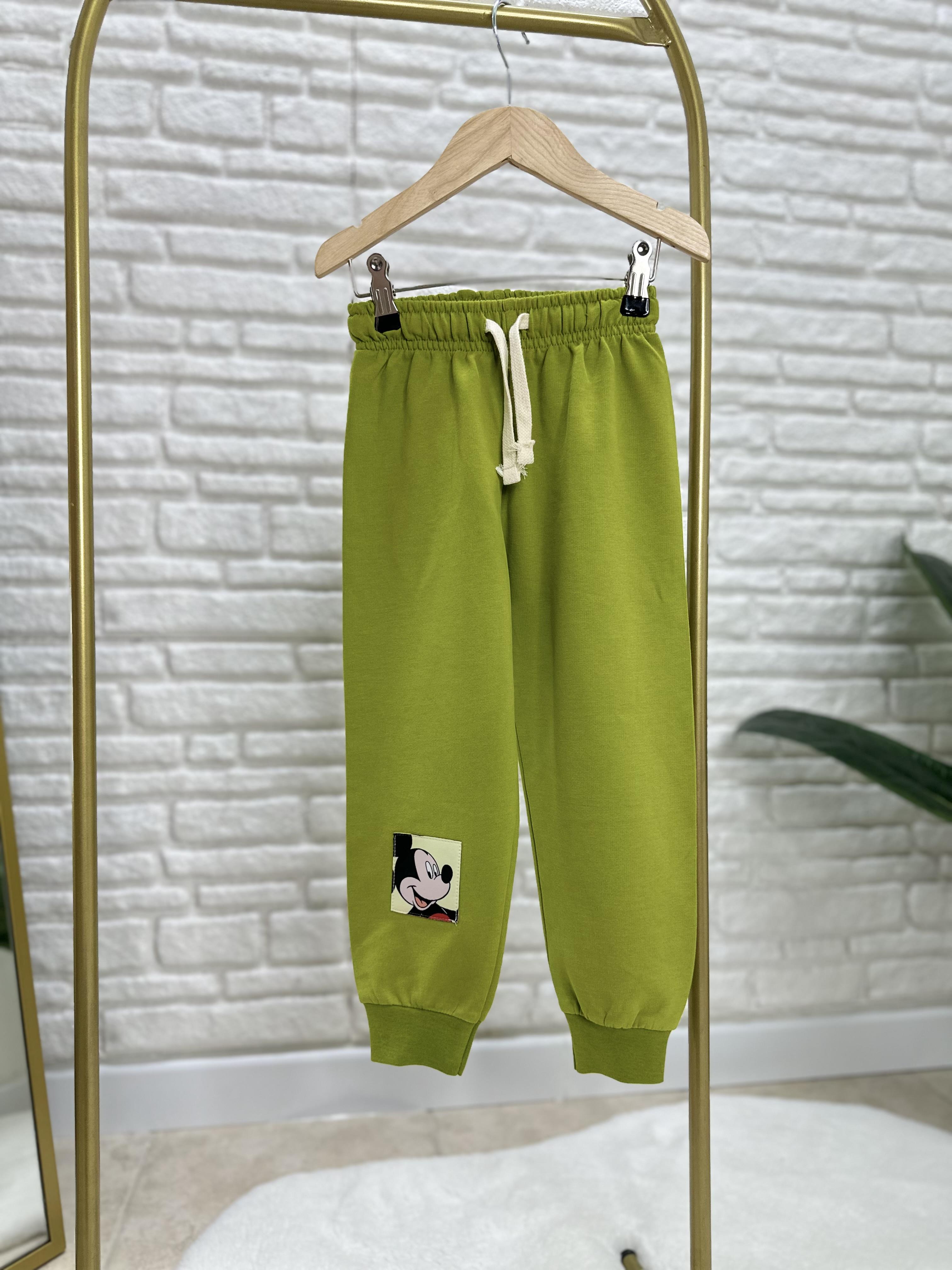 Erkek Çocuk Yağ Yeşili Mickey Mouse Takım 