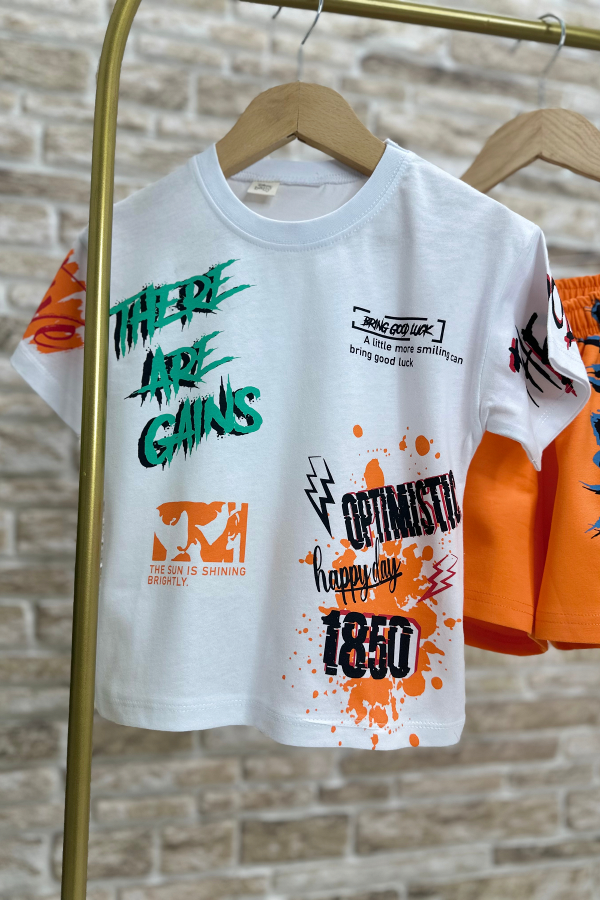 Explore Oranj Tshirt Şort Takım