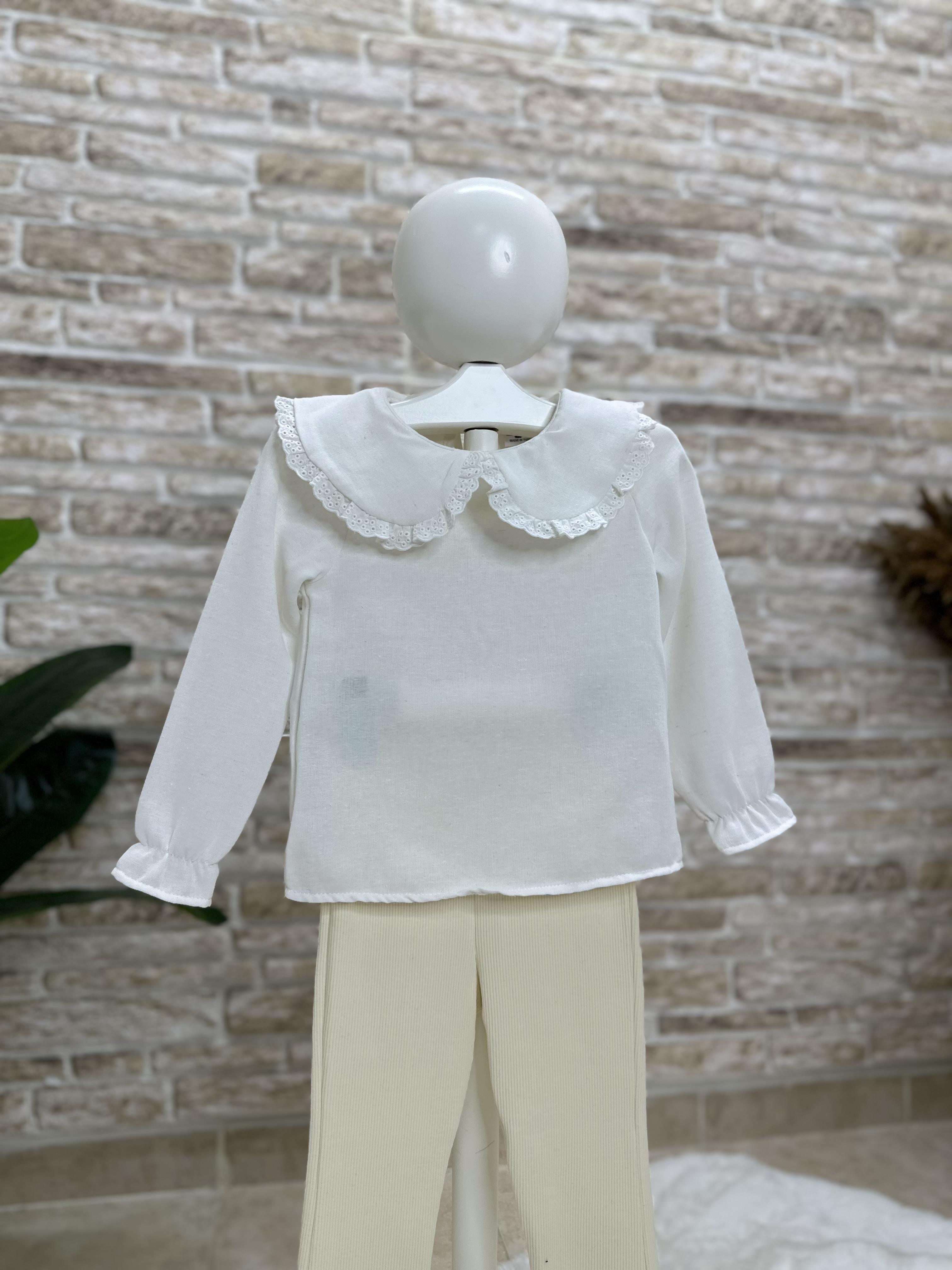 Gömlek Detaylı Bebe Yakalı Triko  Tayt Takım