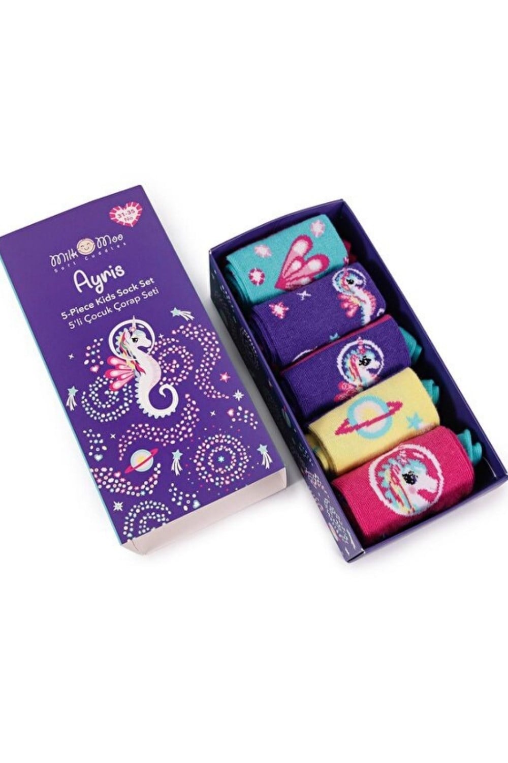 İthal Ayris Unicorn 5li Paket Çocuk Çorapları