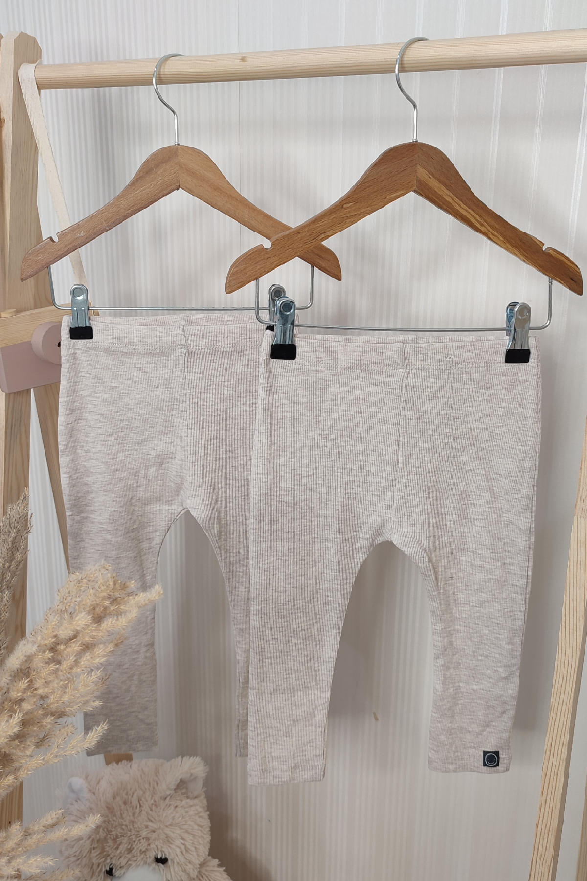 İthal Pamuklu Krem Tayt