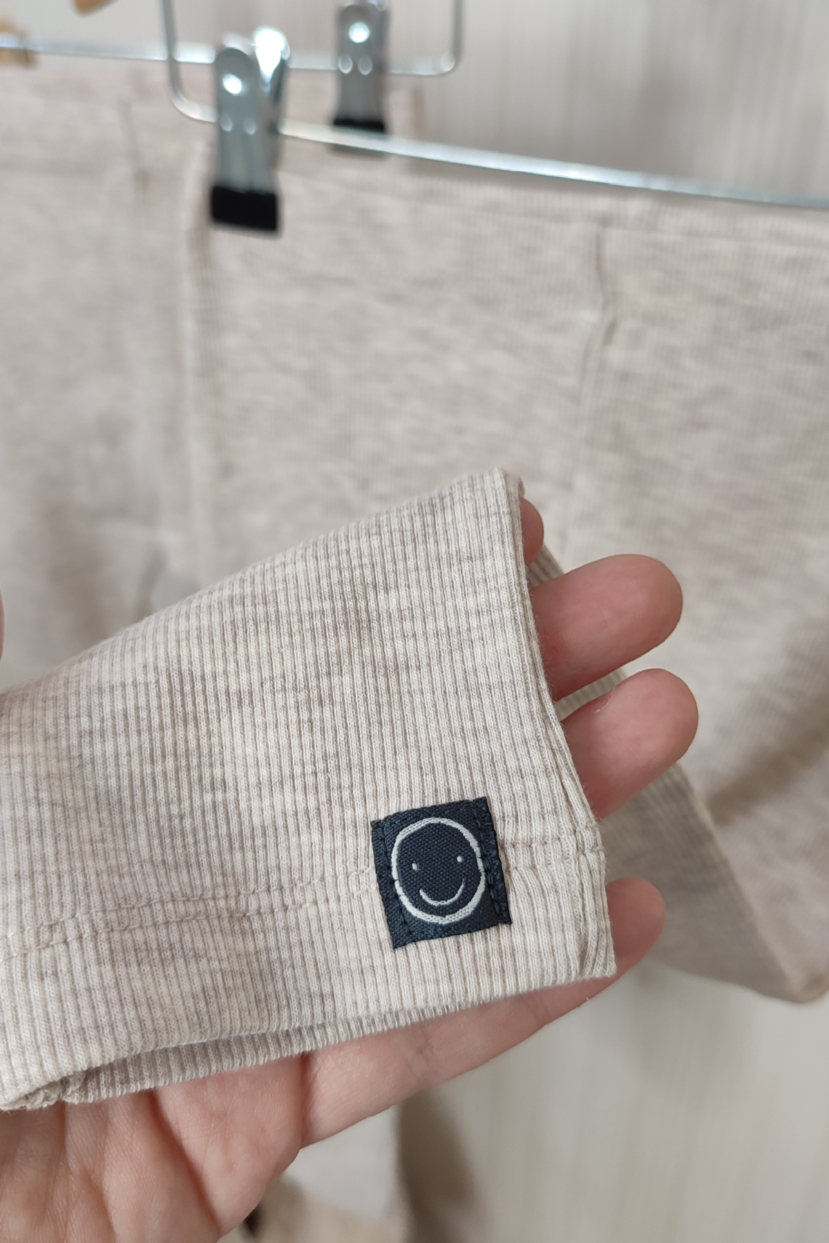 İthal Pamuklu Krem Tayt