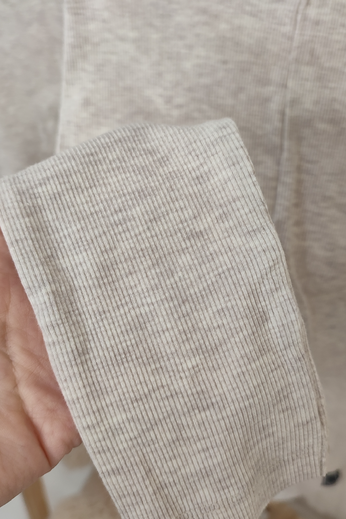 İthal Pamuklu Krem Tayt