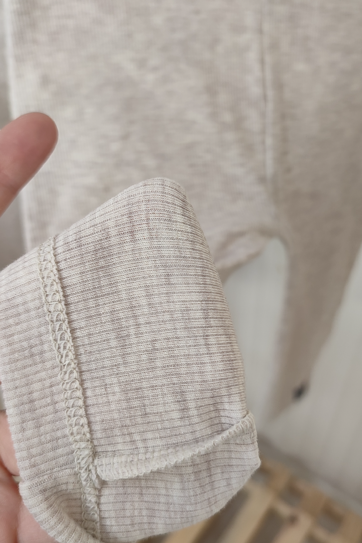 İthal Pamuklu Krem Tayt