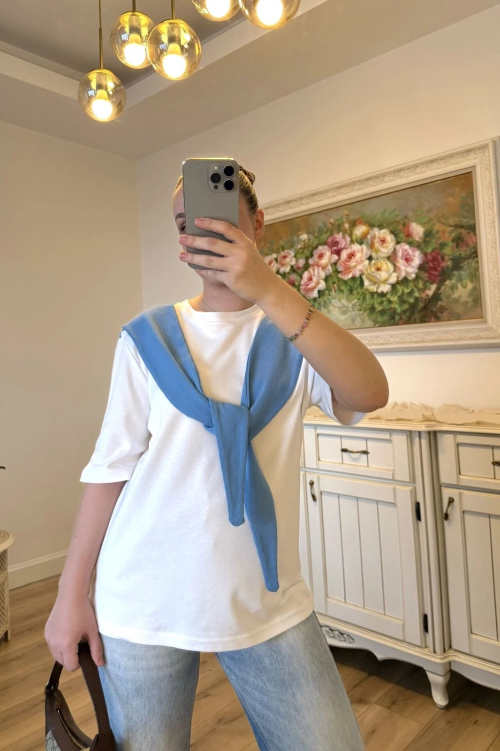 Kadın Sweat Bağlama Detaylı Tişört
