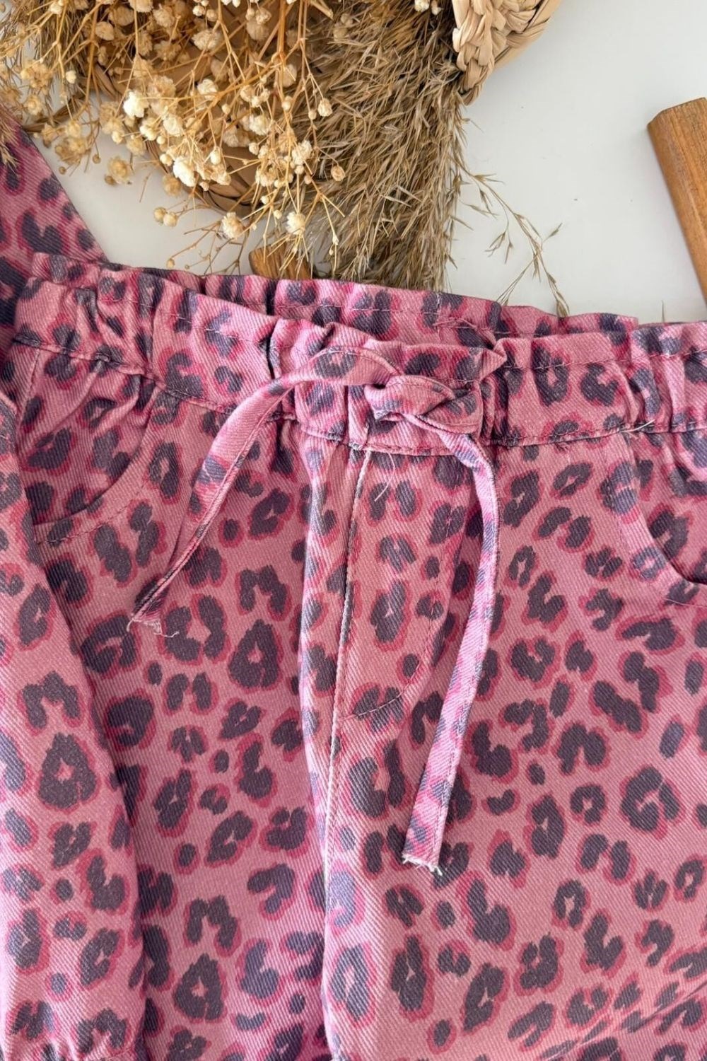 Kız 3lü Tshirt Dahil Leopar Denim Takım