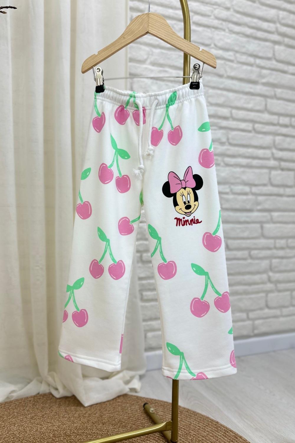 Kız Çocuk 3 İplik Fermuarlı Minnie Takım