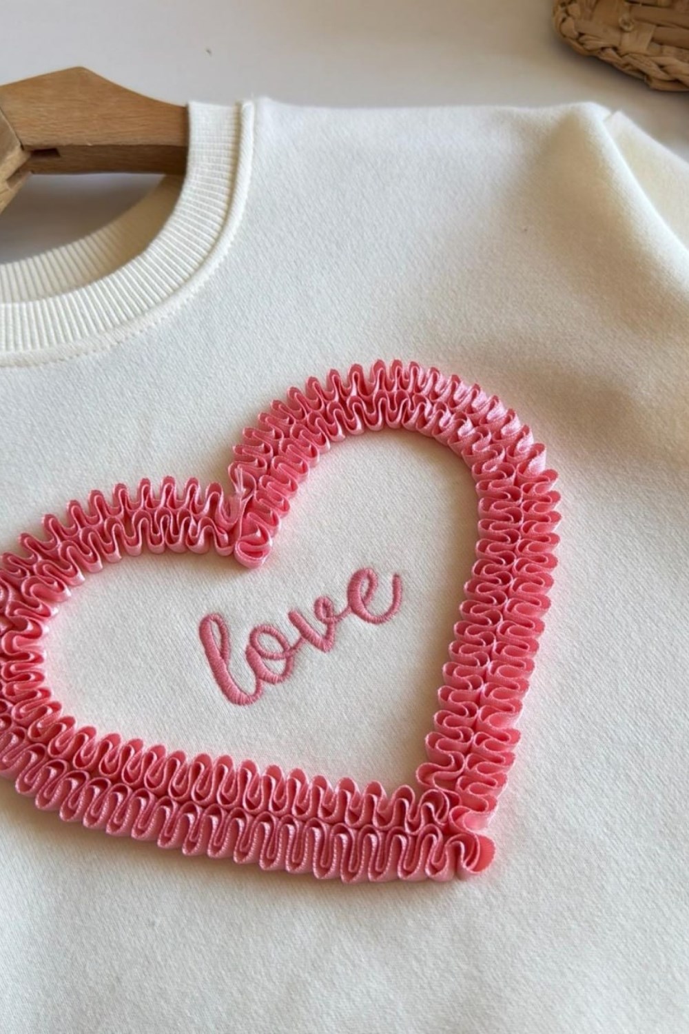 Kız Çocuk 3 İplik Love Pembe Takım