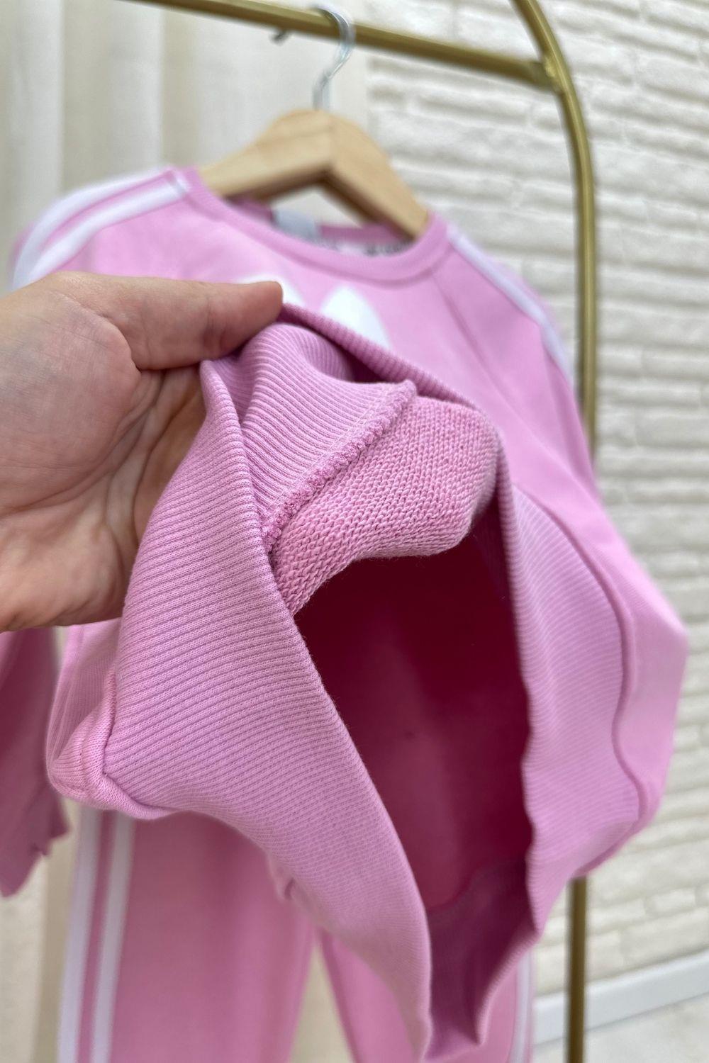 Kız Çocuk 3 İplik Pembe Adids Takım