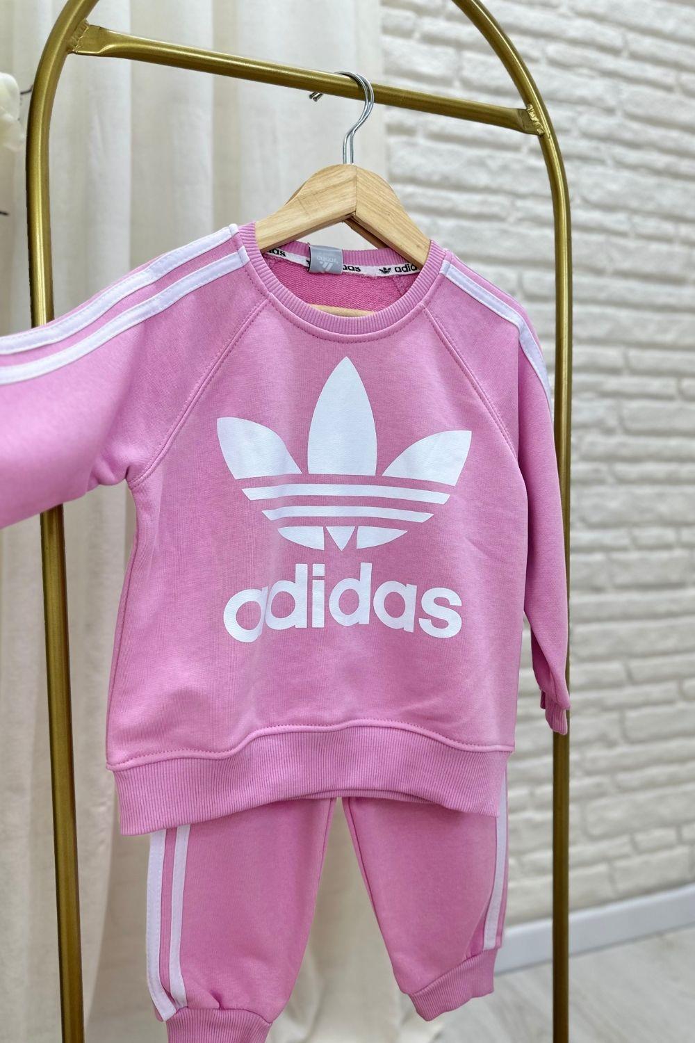 Kız Çocuk 3 İplik Pembe Adids Takım