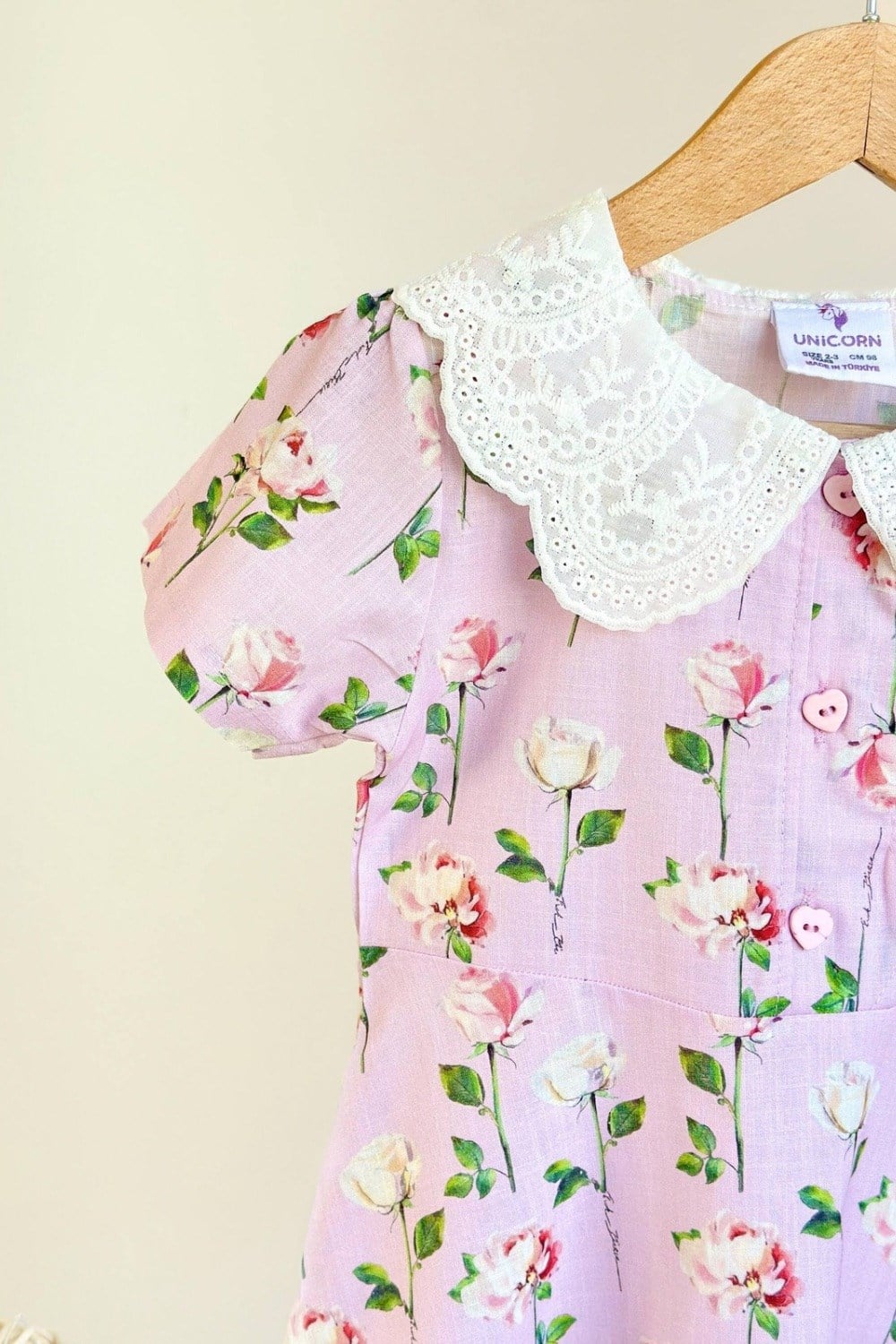Kız Çocuk Çiçekli Cotton Elbise 