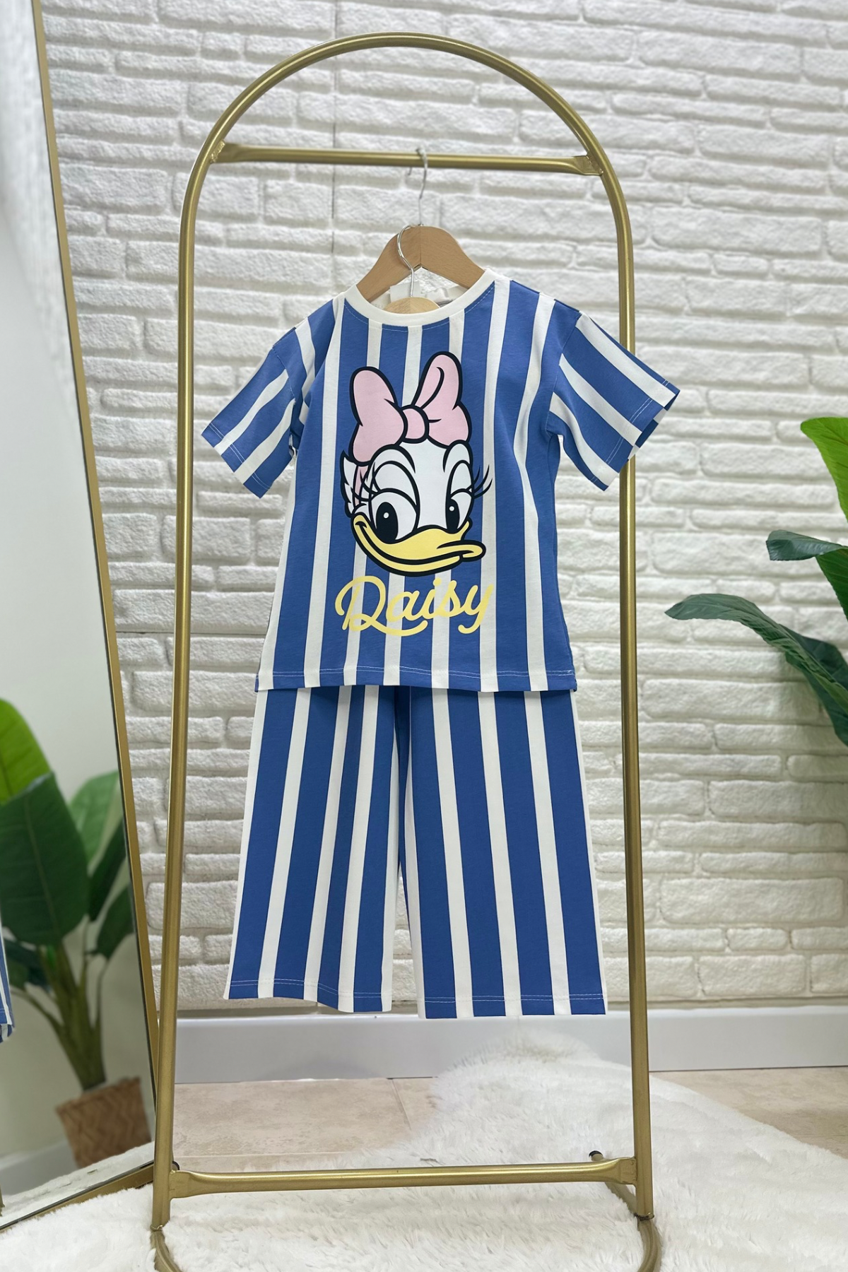 Kız Çocuk Daisy Çizgili İkili Takım