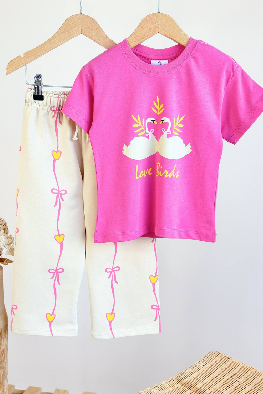 Kız Çocuk  Flamingo Pembe  İkili Takım