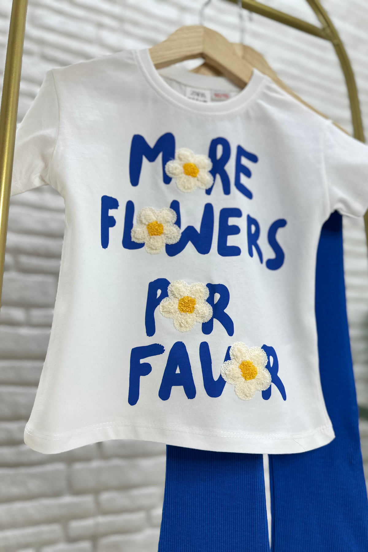 Kız Çocuk Flowers İspanyol Taytlı Takım
