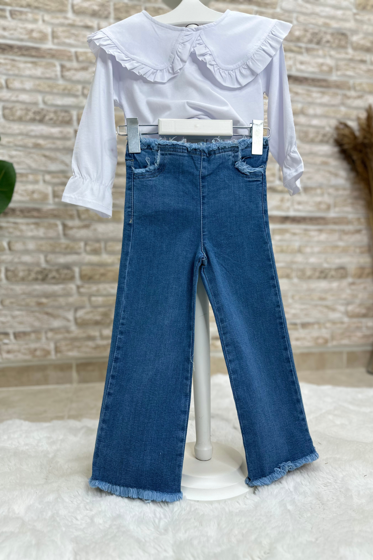 Kız Çocuk İspanyol Jean Pantolon