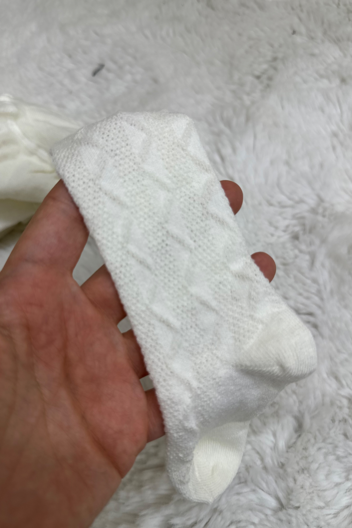 Kız Çocuk Külotlu Bej Zikzaklı Çorap