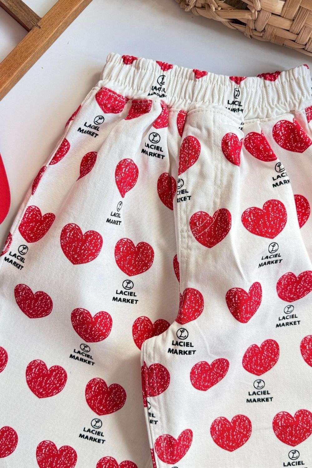 Kız Çocuk Laciel Takım Kalpli Baloon Jean Summer Tshirt