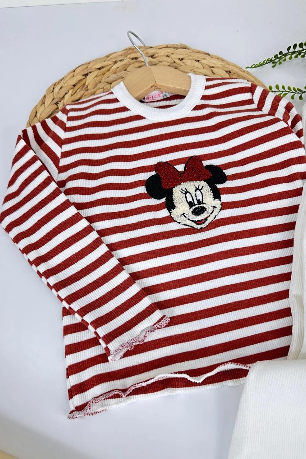 Kız Çocuk Minnie Kirmit Taytlı Takım