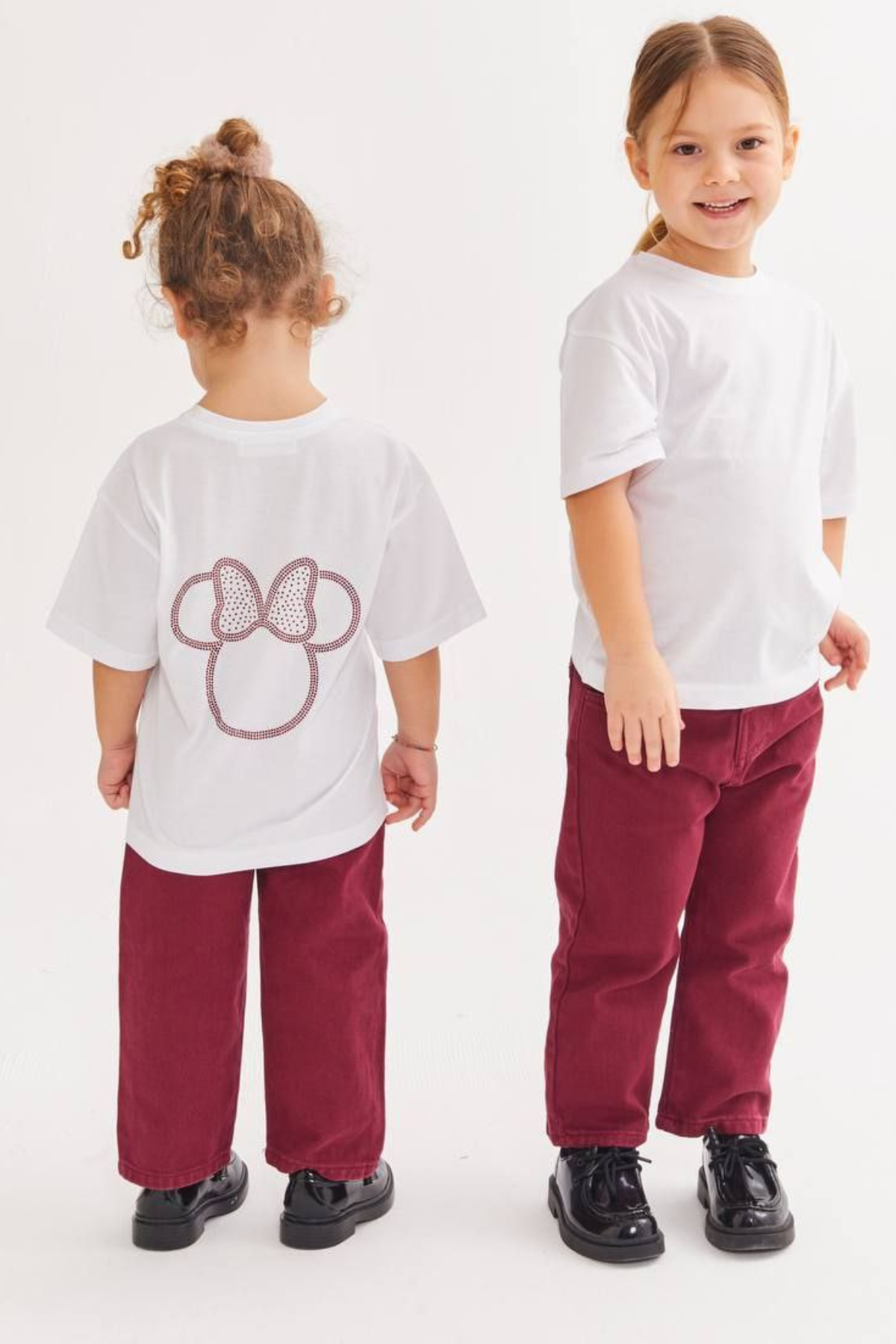Kız Çocuk Minnie Taş İşleme Tshirt
