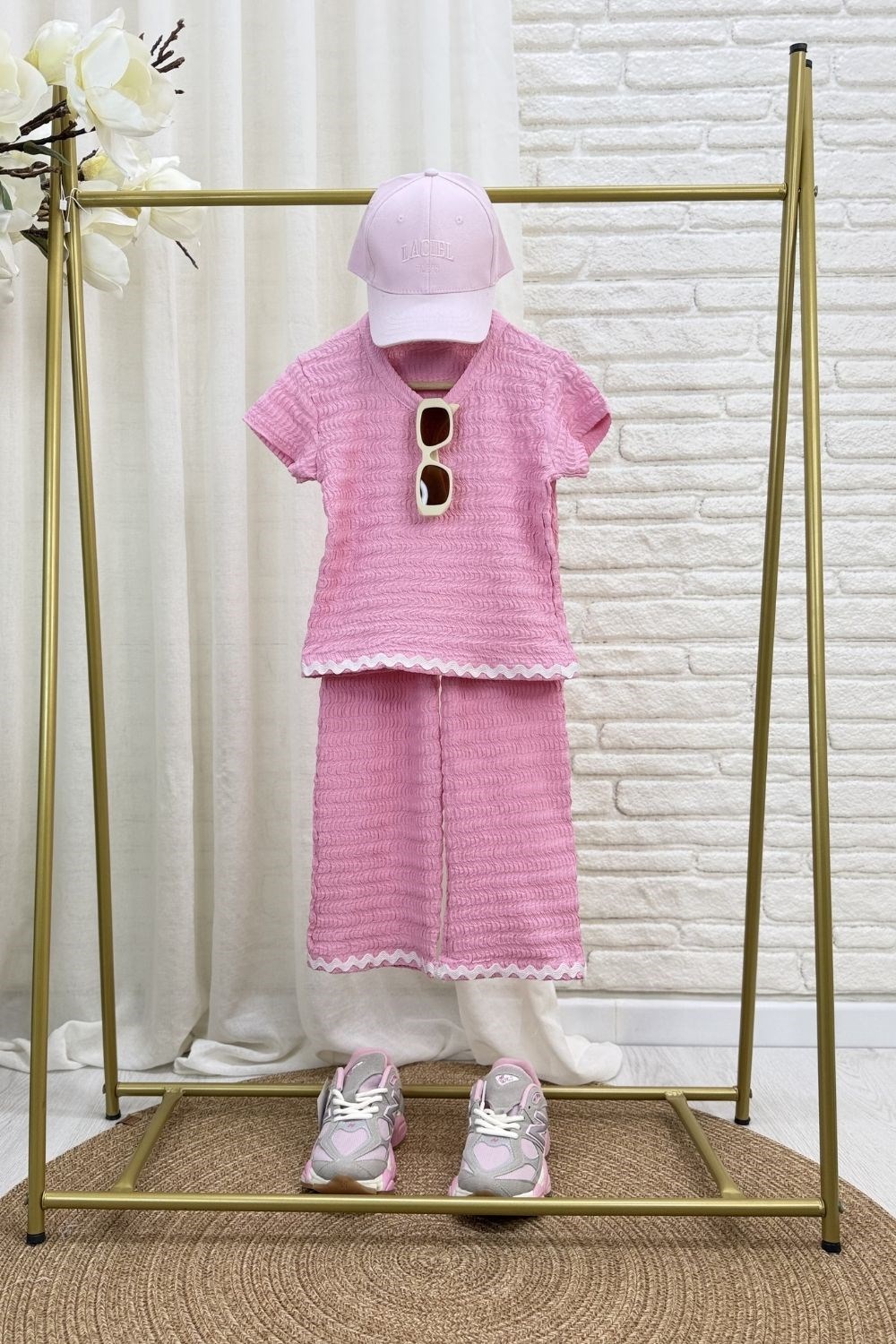 Kız Çocuk Pembe Bürümcük İkili Takım