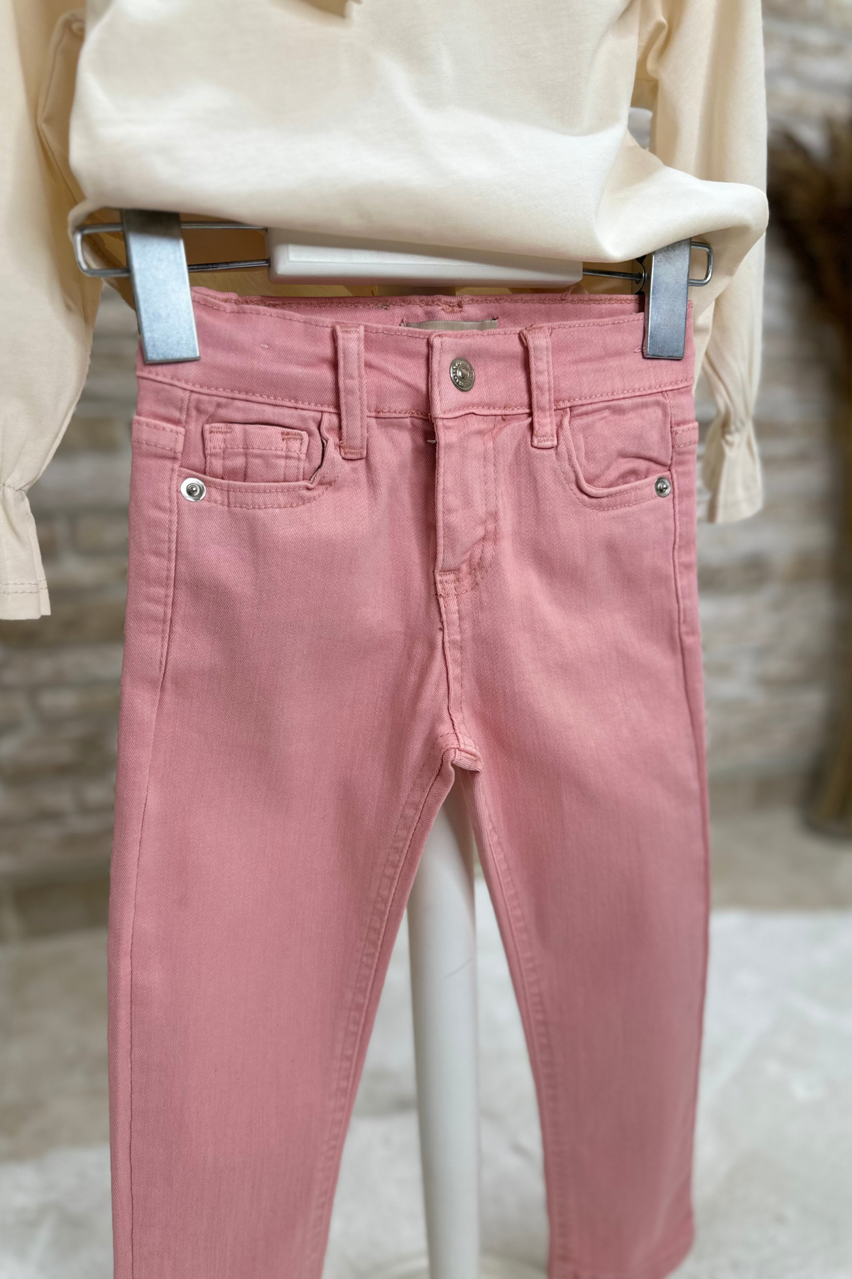 Kız Çocuk Pembe Jean Pantolon