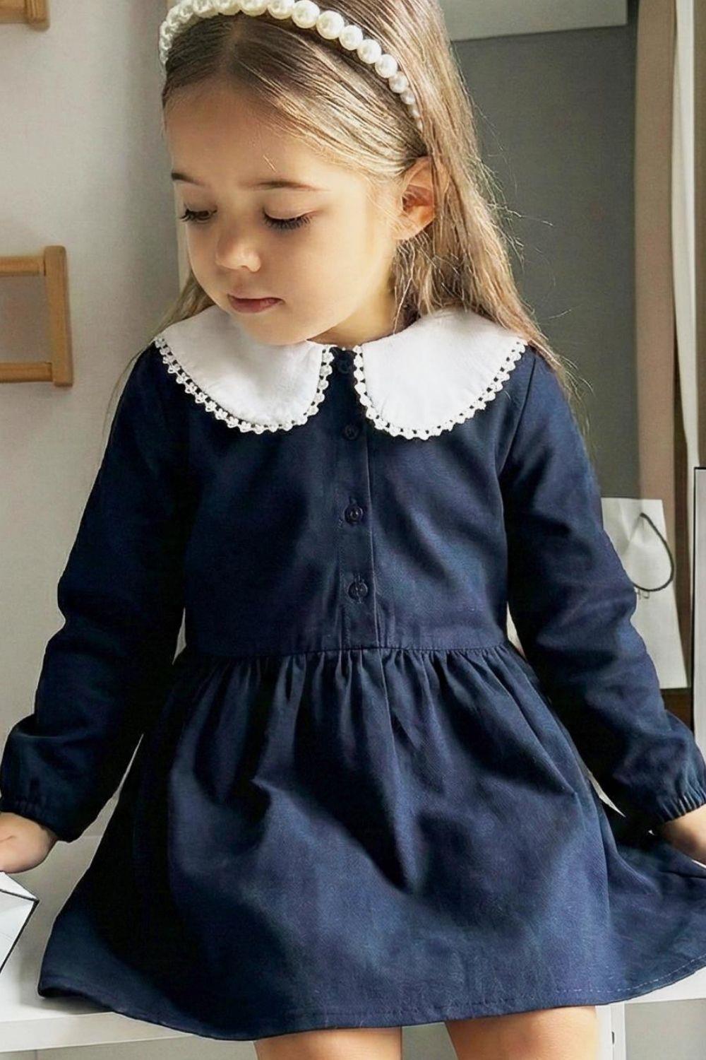 Kız Çocuk Keten  Laci Elbise