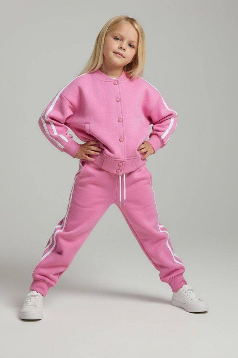 Kız Çocuk Tshirt Dahil Şardonlu Pembe Takım