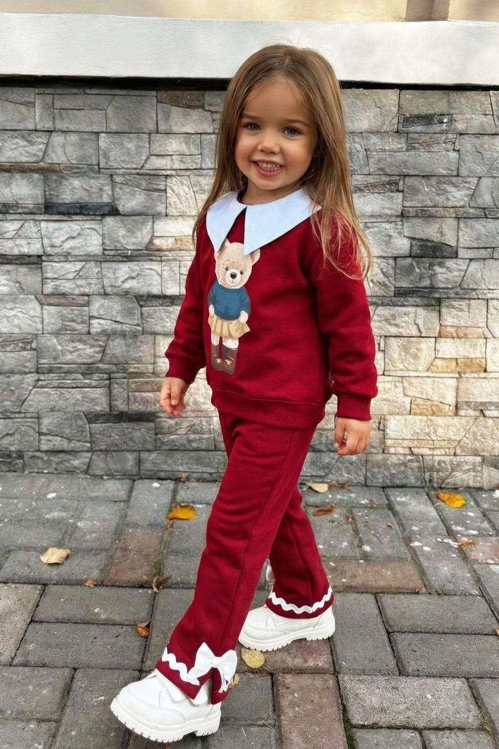Kız Çocuk Yakalı Teddy Takım