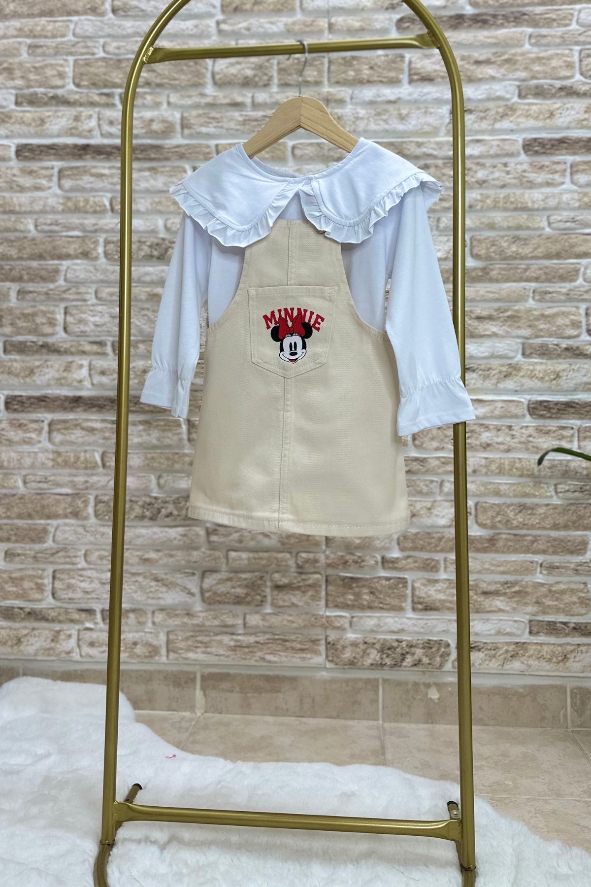 Krem Minnie Denim Jile Elbise