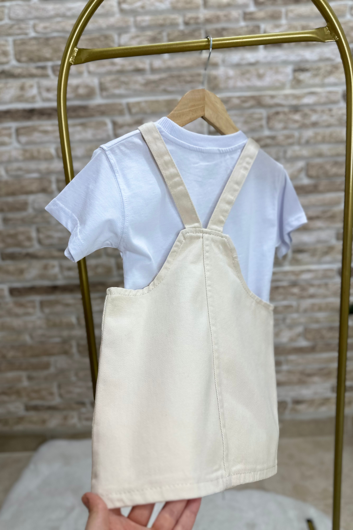 Krem Minnie Denim Jile Elbise