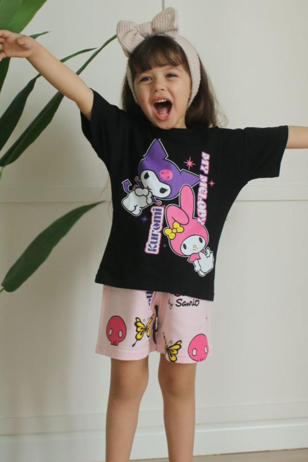 Kuromi Siyah Pembe Şortlu Takım