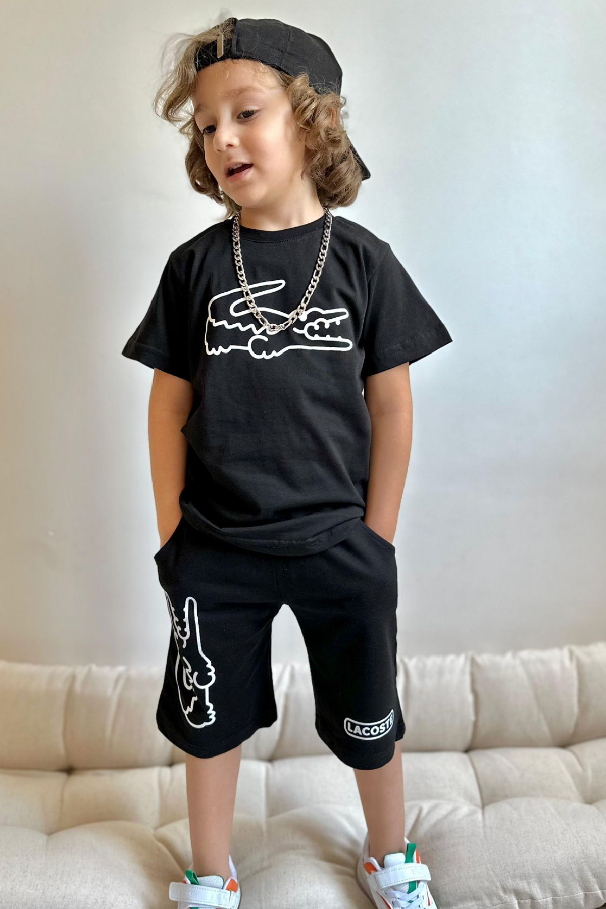 Lacoste Siyah Şortlu Takım