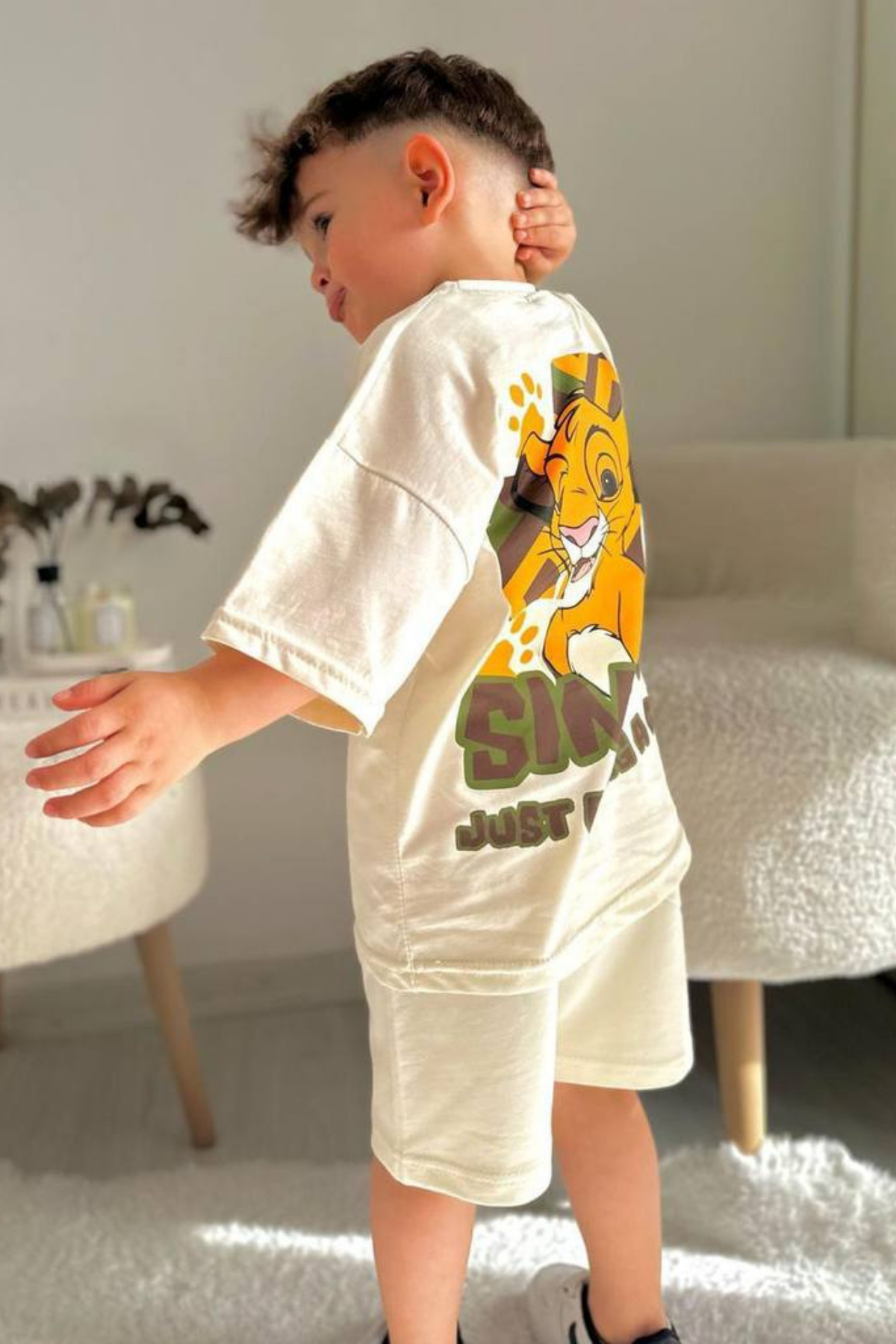 Lion King Krem Şortlu Takım