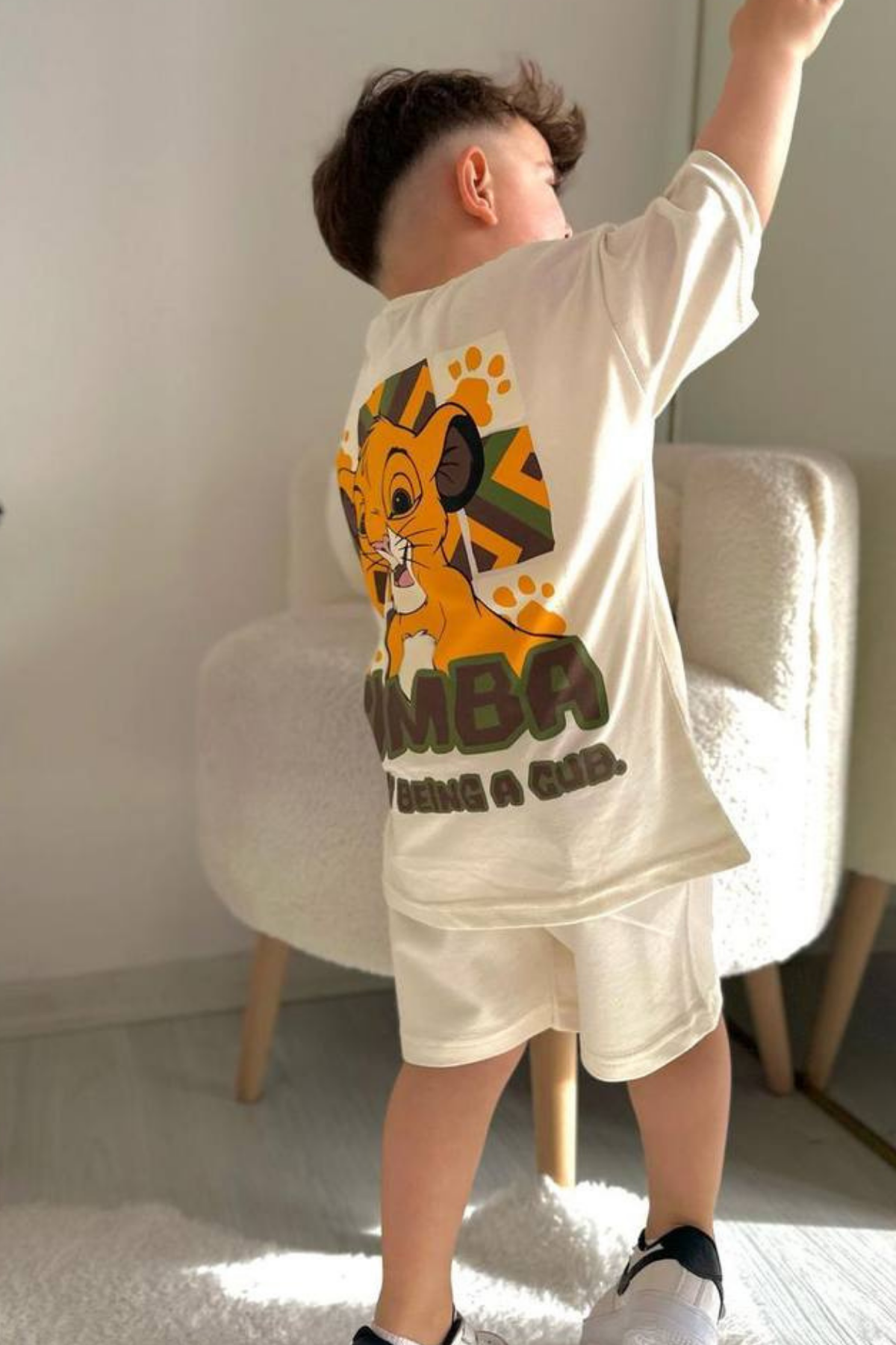 Lion King Krem Şortlu Takım