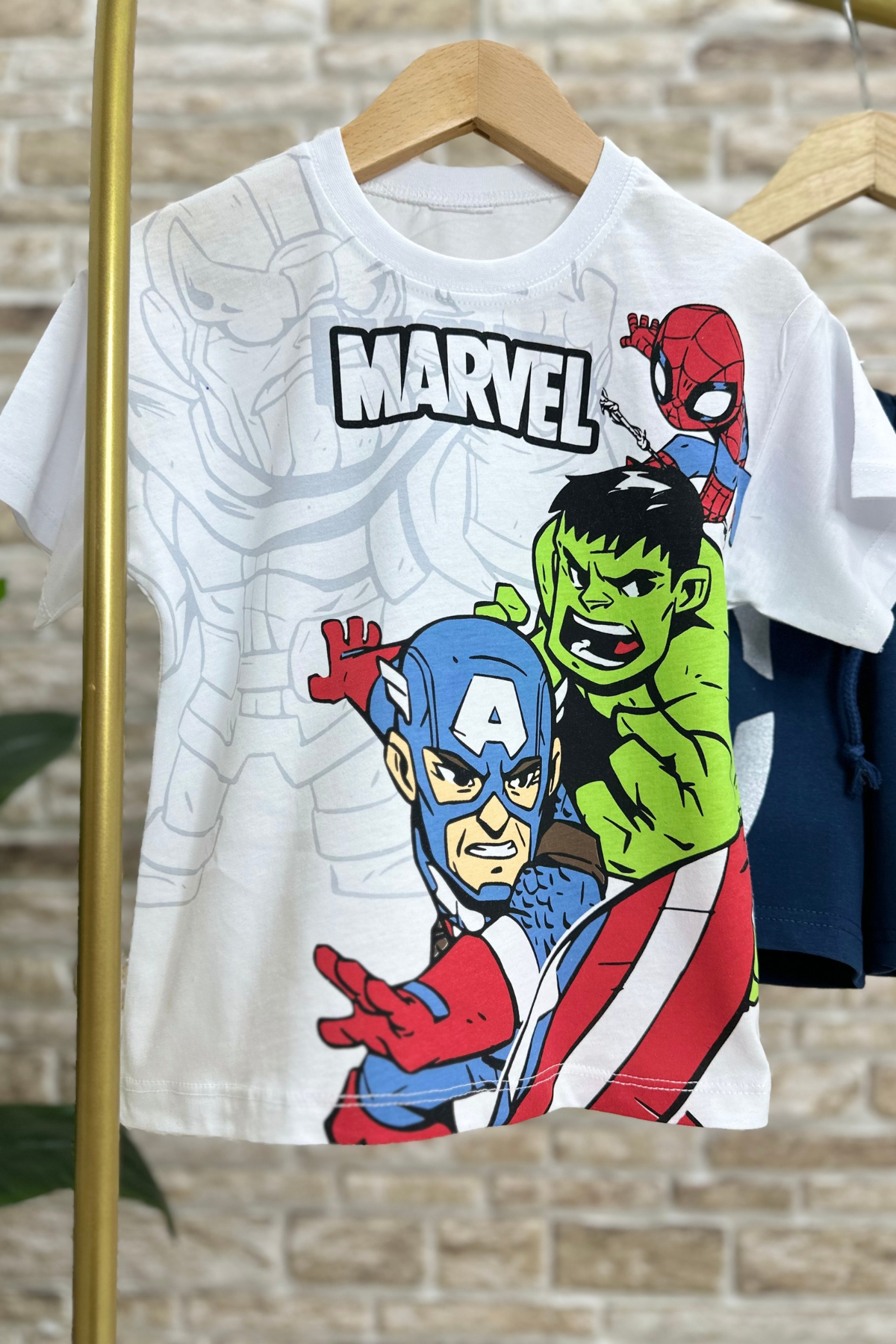 Marvel Lacivert Şort Takım