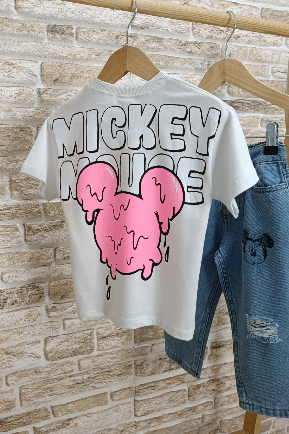 Unisex Çocuk Mıckey Dondurmalı Tshırt