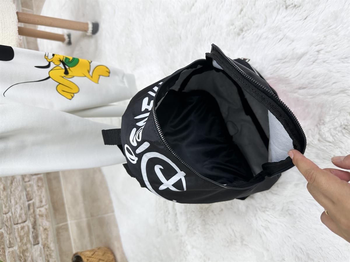 Mickey Mouse Baskı Siyah Çanta